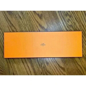 Vintage HERMES Paris Scarf Tie Orange Gift Box with Logo